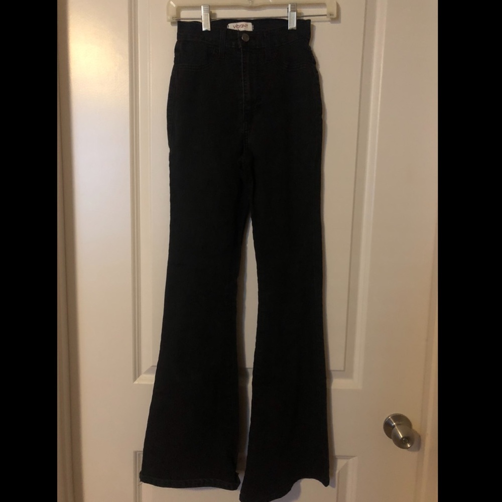 Super high-rise bell bottom style jeans